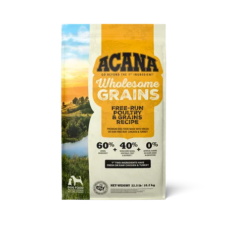 Wholesome Grains, Free-Run Poultry & Grains Recipe Dry Dog Food package