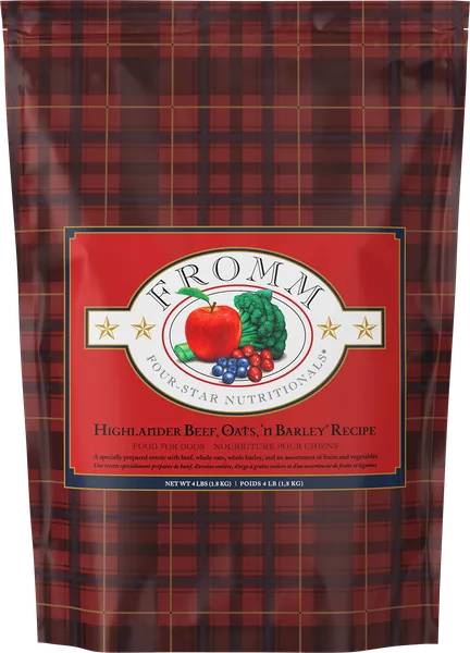Four-Star Highlander Beef, Oats, 'n Barley® Recipe Dry Dog Food package