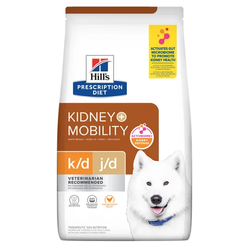 k/d + j/d Chicken Flavor Dog Food package