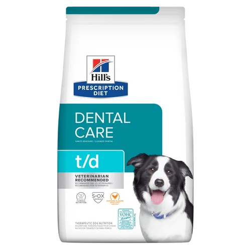 t/d Chicken Flavor Dry Dog Food package