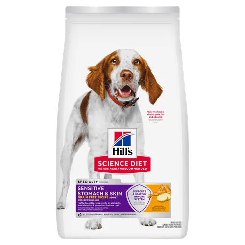Adult Sensitive Stomach & Skin Grain Free Chicken & Potato Recipe Dog Food package