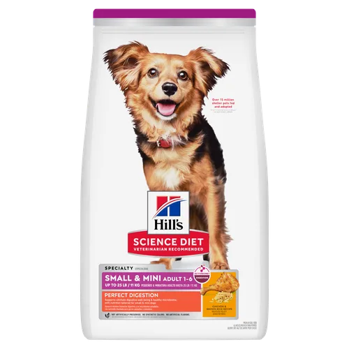 Adult Perfect Digestion Small & Mini Chicken & Brown Rice Recipe Dog Food package