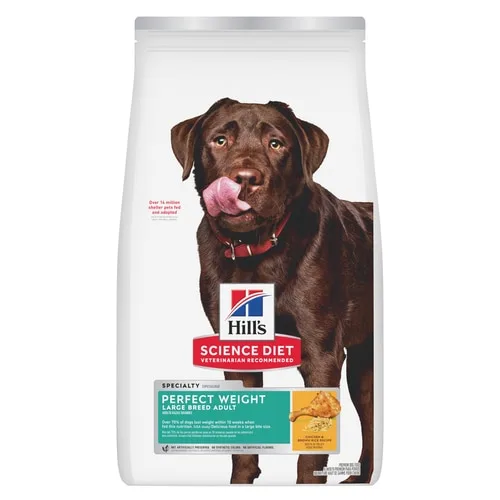 Adult Perfect Weight Large Breed Chicken & Brown Rice Recipe Dog Food package