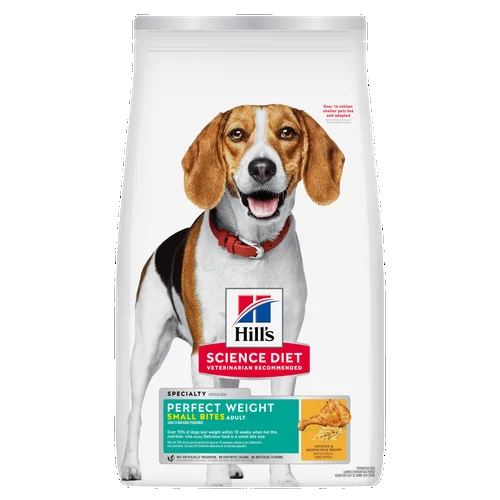 Adult Perfect Weight Small Bites Chicken & Brown Rice Recipe Dog Food package