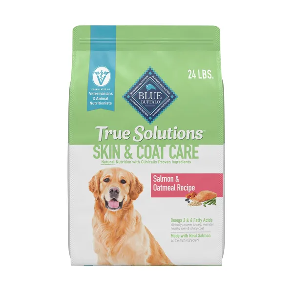 Blue Buffalo True Solutions Skin & Coat Care Salmon & Oatmeal Adult Dry Dog Food package