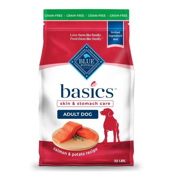 Blue Buffalo Basics Skin & Stomach Care, Salmon & Potato Dry Dog Food, Grain Free & Chicken Free package