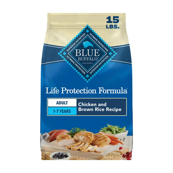 Blue Buffalo Life Protection Formula Chicken & Brown Rice Adult Dry Dog Food package