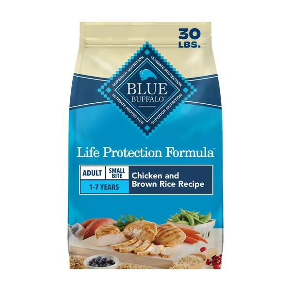 Blue Buffalo Life Protection Formula Small Bite Chicken & Brown Rice Adult Dry Dog Food package