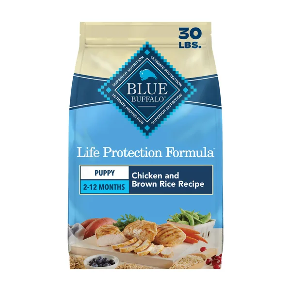 Blue Buffalo Life Protection Formula Chicken & Brown Rice Puppy Dry Food with DHA and ARA package