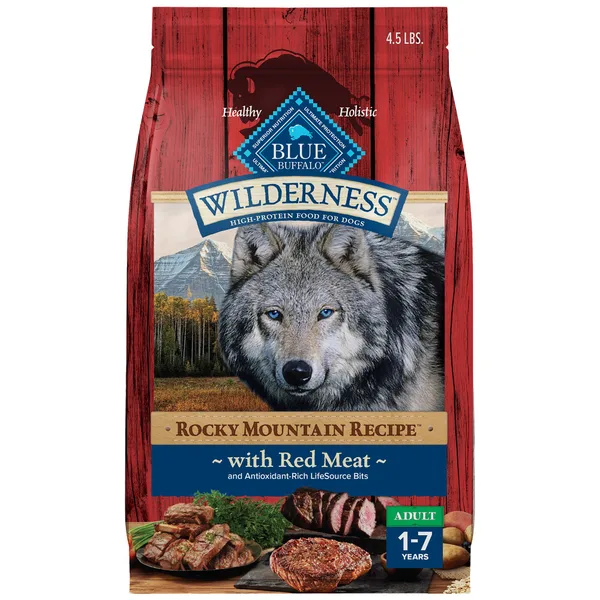 Blue Buffalo Wilderness Rocky Mountain Recipe High Protein, Red Meat Adult Dry Dog Food package