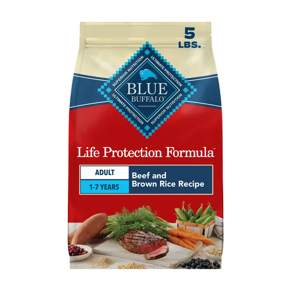 Blue Buffalo Life Protection Formula Beef & Brown Rice Adult Dry Dog Food package