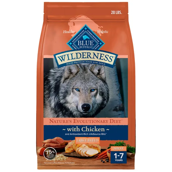 Blue Buffalo Wilderness High Protein, Chicken Large Breed Adult Dry Dog Food package