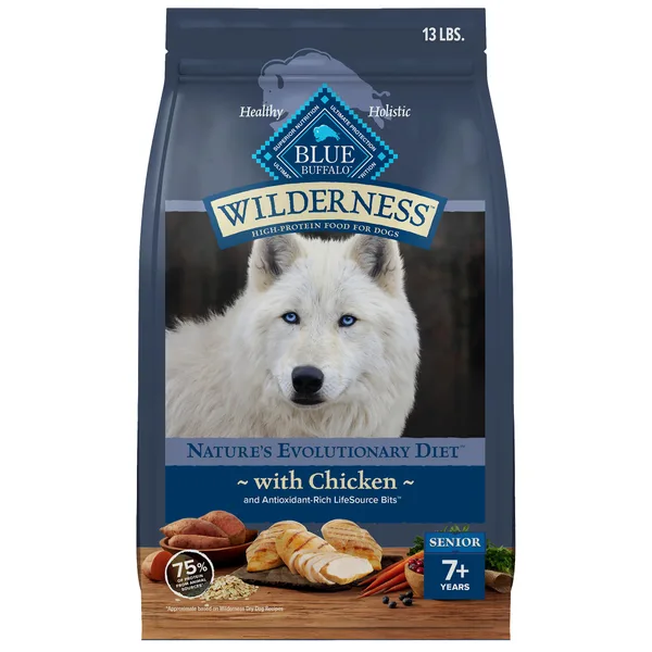 Blue Buffalo Wilderness High Protein, Chicken Senior High Protein, Dry Dog Food package