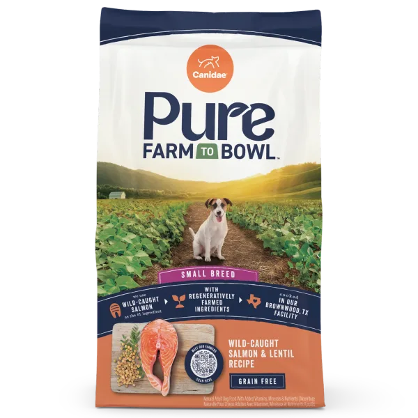 Canidae Pure Farm To Bowl Wild-Caught Salmon & Lentil, Small Breed Recipe package