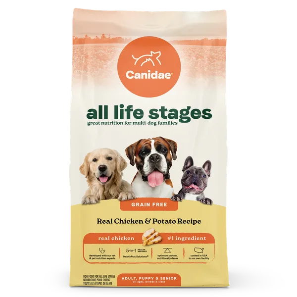 All Life Stages Grain Free Dry Dog Food Real Chicken & Potato Recipe package