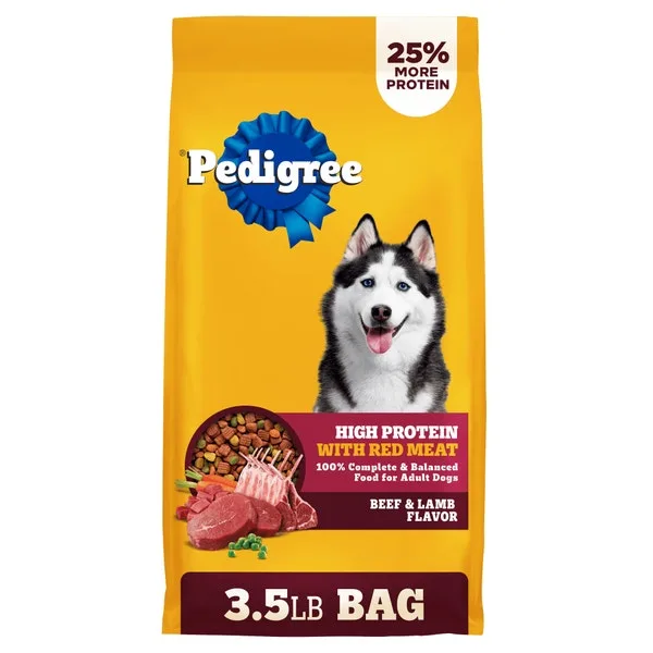 High Protein Adult Dry Dog Food Beef and Lamb package