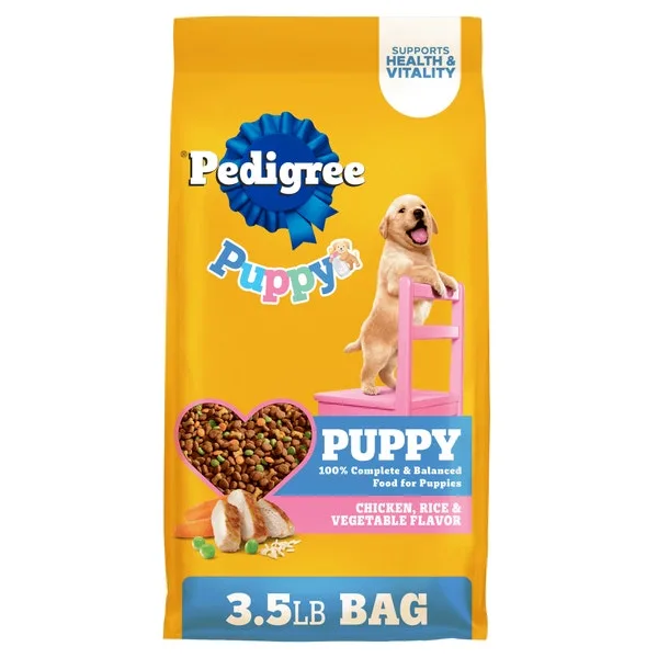Puppy Dry Dog Food, Chicken, Rice & Vegetable package