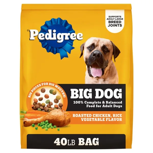 Large Breed Dry Dog Food, Roasted Chicken, Rice and Vegetable package
