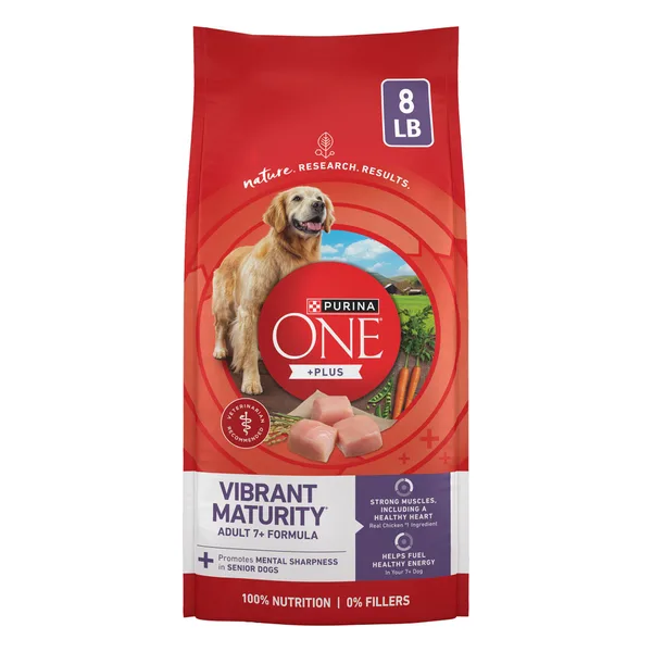 Purina ONE +Plus Vibrant Maturity Senior Dry Dog Food - Natural, Chicken package