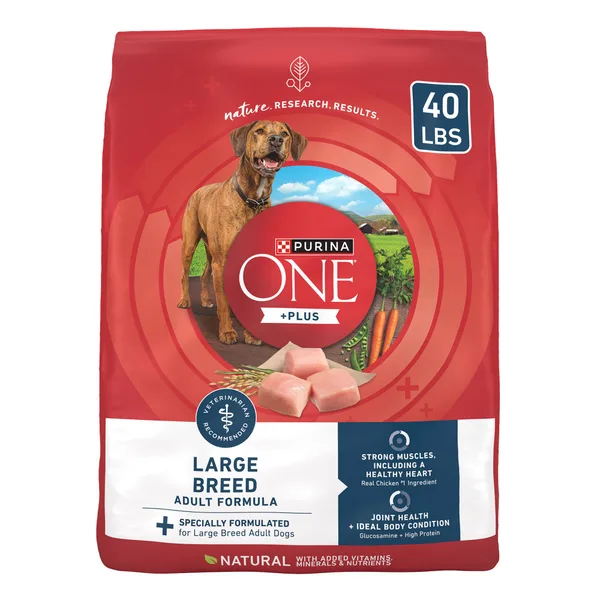 Purina ONE +Plus Large Breed Dry Dog Food - Natural, Chicken package