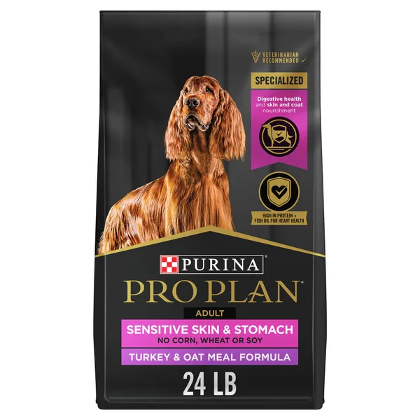 Purina Pro Plan Sensitive Skin and Stomach Dry Dog Food Turkey and Oat Meal package