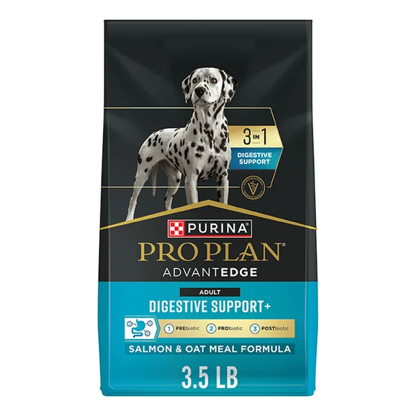 Purina Pro Plan AdvantEDGE Digestive Support+ Salmon and Oat Meal Formula Adult Dry Dog Food package
