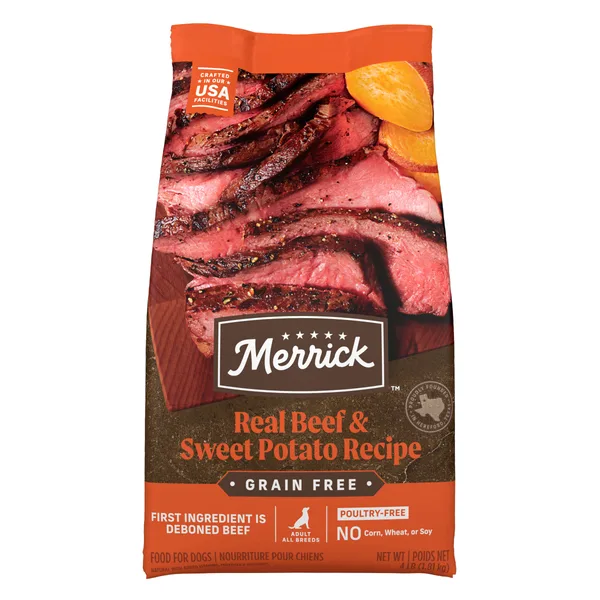 Grain Free Real Beef & Sweet Potato Recipe Dry Dog Food package