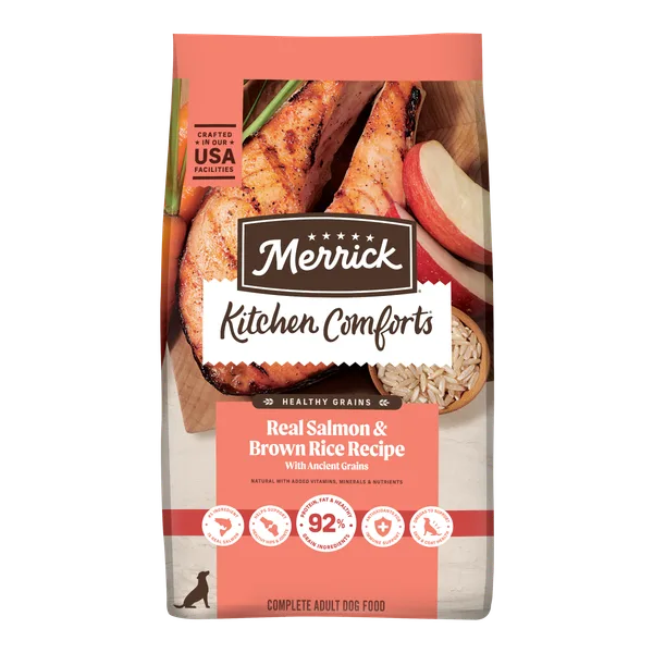 Kitchen Comforts Real Salmon & Brown Rice Dry Dog Food package