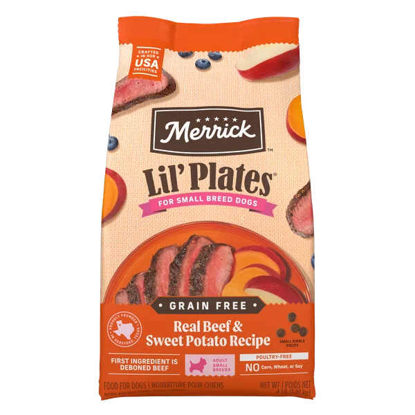 Lil' Plates Grain Free Real Beef & Sweet Potato Recipe Dry Dog Food package