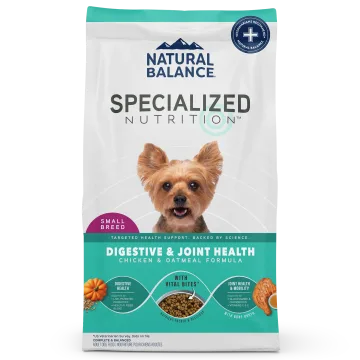 Small Breed Digestive & Joint Health Chicken & Oatmeal Dog Food Formula package