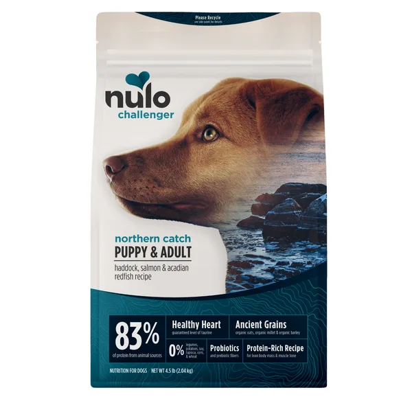 Challenger Organic Ancient Grains Haddock, Salmon & Acadian Redfish Recipe for Dogs package