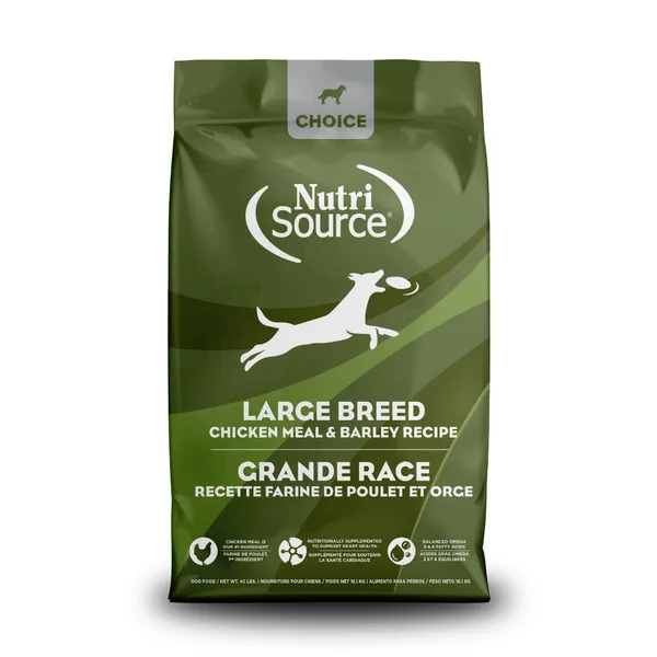 NutriSource® Choice Large Breed Chicken Meal & Barley package