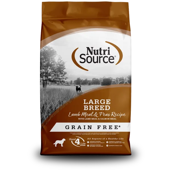 NutriSource® Grain Free Large Breed Lamb Meal & Peas package