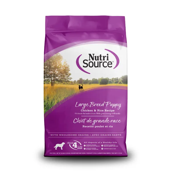 Large Breed Chicken & Rice Puppy Dog Food package