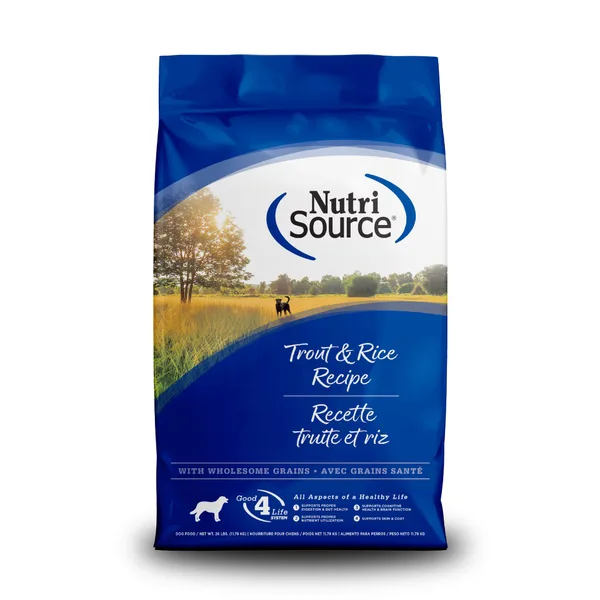 NutriSource® Trout & Rice package