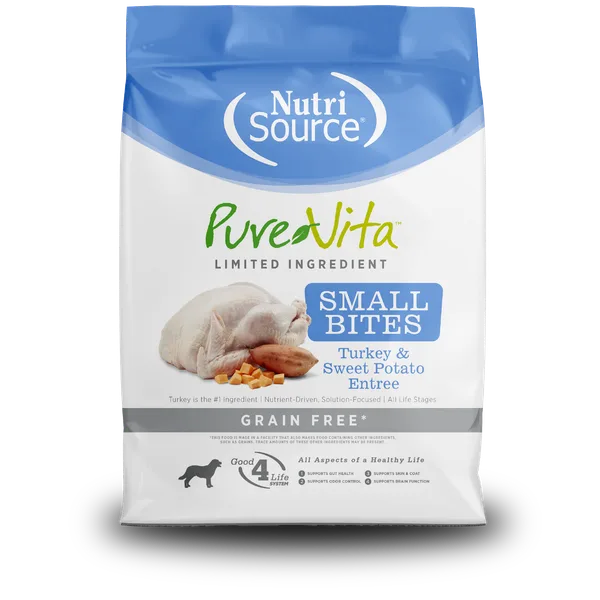 Pure Vita Grain Free Small Bites Turkey & Sweet Potato Entrée package