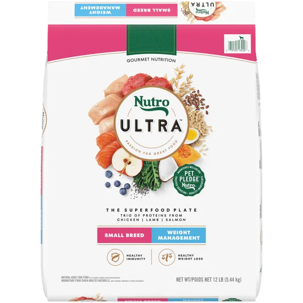Small Breed, Weight Management, The Superfood Plate with a Trio of Proteins from Chicken, Lamb and Salmon package