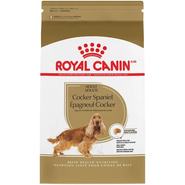 Cocker Spaniel Adult Dry Dog Food package