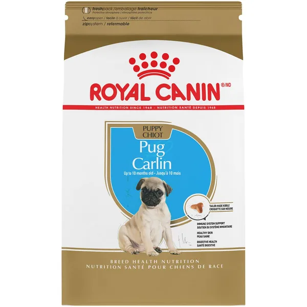 Pug Puppy Dry Dog Food package