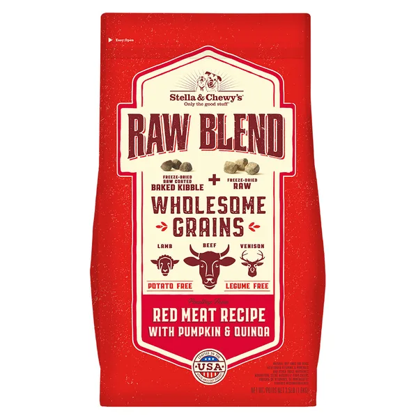 Red Meat Recipe with Pumpkin & Quinoa Raw Blend Baked Kibble with Grains for Dogs package