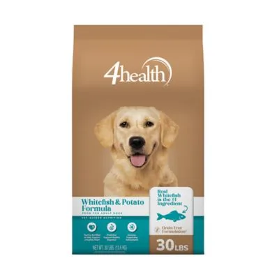 4health Grain Free Adult Whitefish and Potato Formula Dry Dog Food package