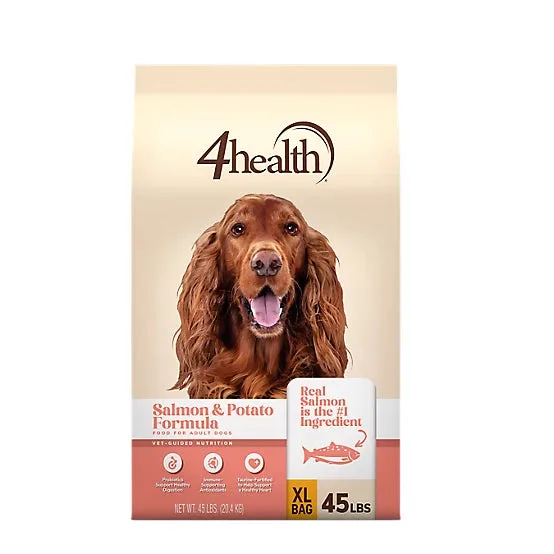 4health with Wholesome Grains Adult Salmon and Potato Formula Dry Dog Food package