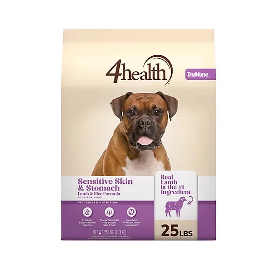4health with Wholesome Grains Sensitive Skin and Stomach Lamb and Rice Formula Dry Dog Food package