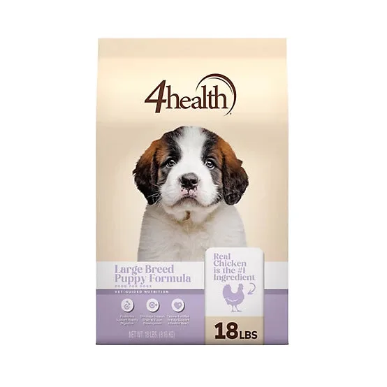 4health with Wholesome Grains Large Breed Puppy Chicken Formula Dry Dog Food package