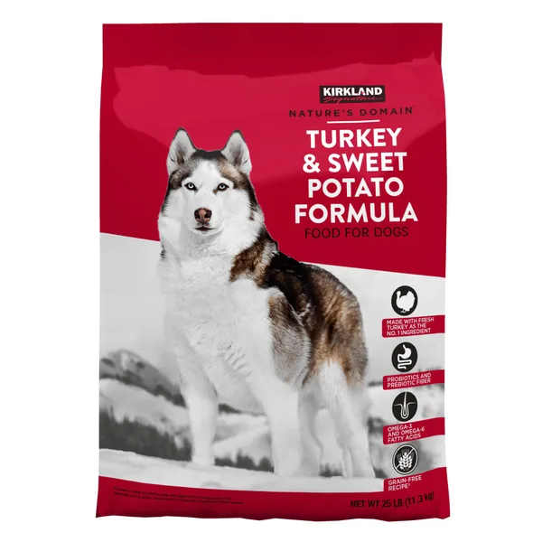 Kirkland Signature Nature's Domain Turkey and Sweet Potato Dog Food package