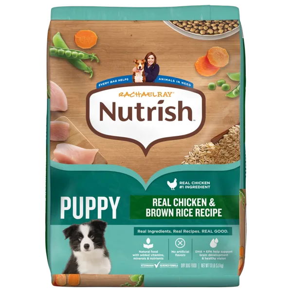 Rachael Ray® Nutrish™ Dry Dog Food Puppy, Real Chicken & Brown Rice Recipe package