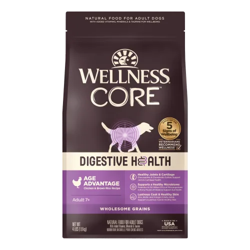 Wellness CORE Digestive Health Senior Dog Food | Chicken & Brown Rice package
