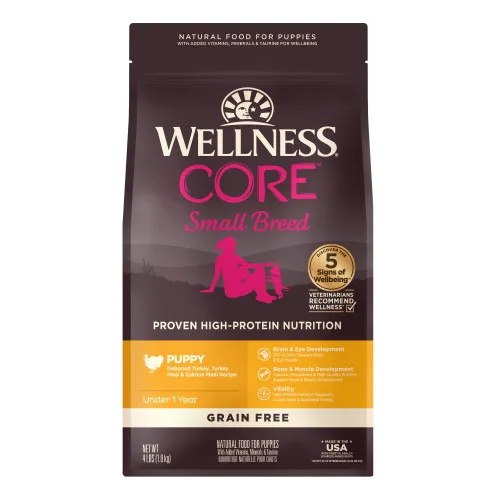 Wellness CORE Grain Free Small Breed Puppy Turkey Recipe package